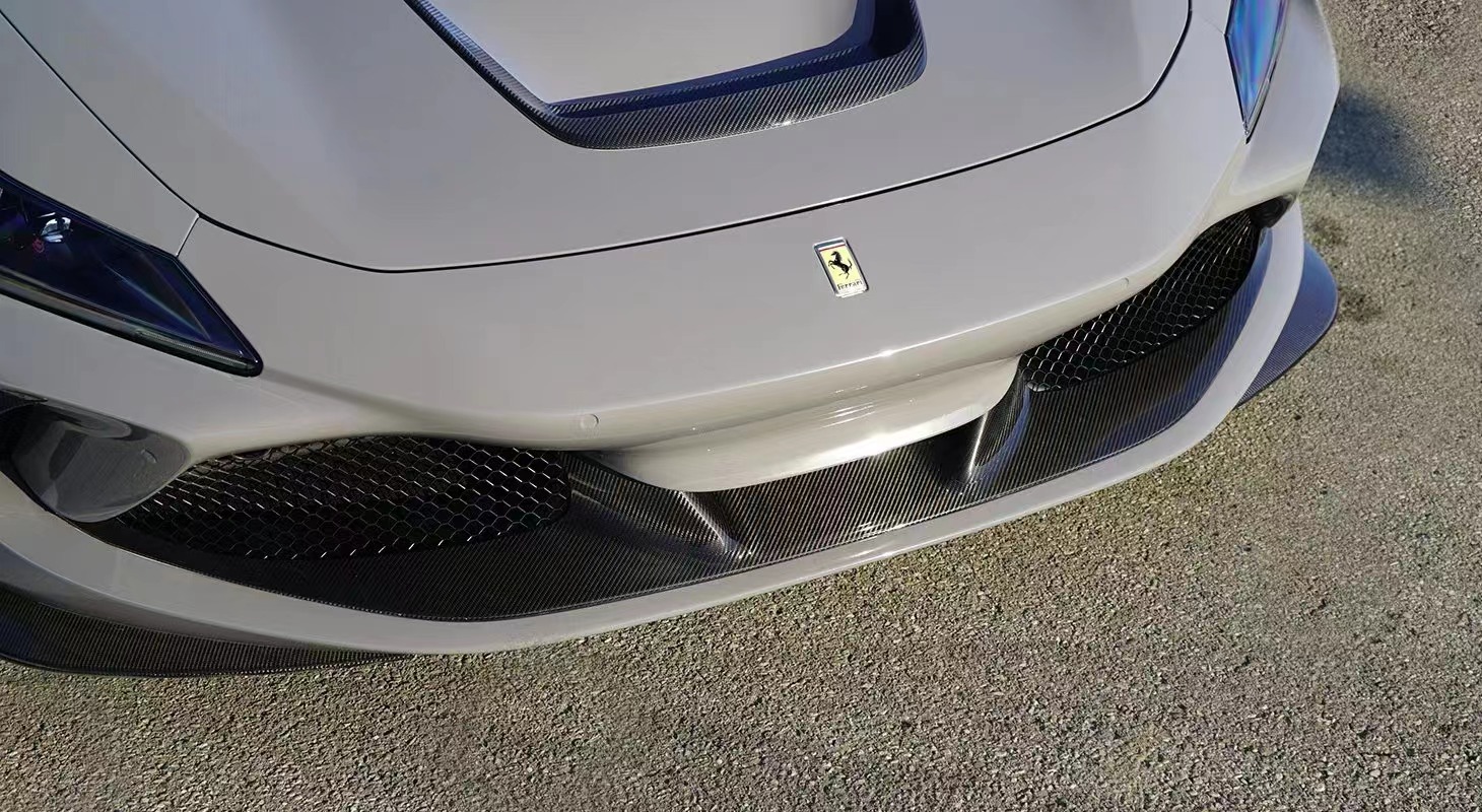 Novit Style Carbon Fiber Body Kit for Ferrari F8 Carbon Fiber Body Kit Front Shovel Rear Diffuser Spoiler
