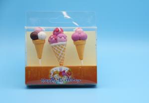 Wholesale Colored Ice Cream Cone Shaped Birthday Candles For Children Party No Smoking from china suppliers