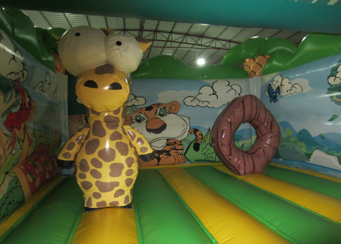 Hot sale inflatable safari park bouncer / elephant inflatable bouncer on sale PVC inflatable safari park jump