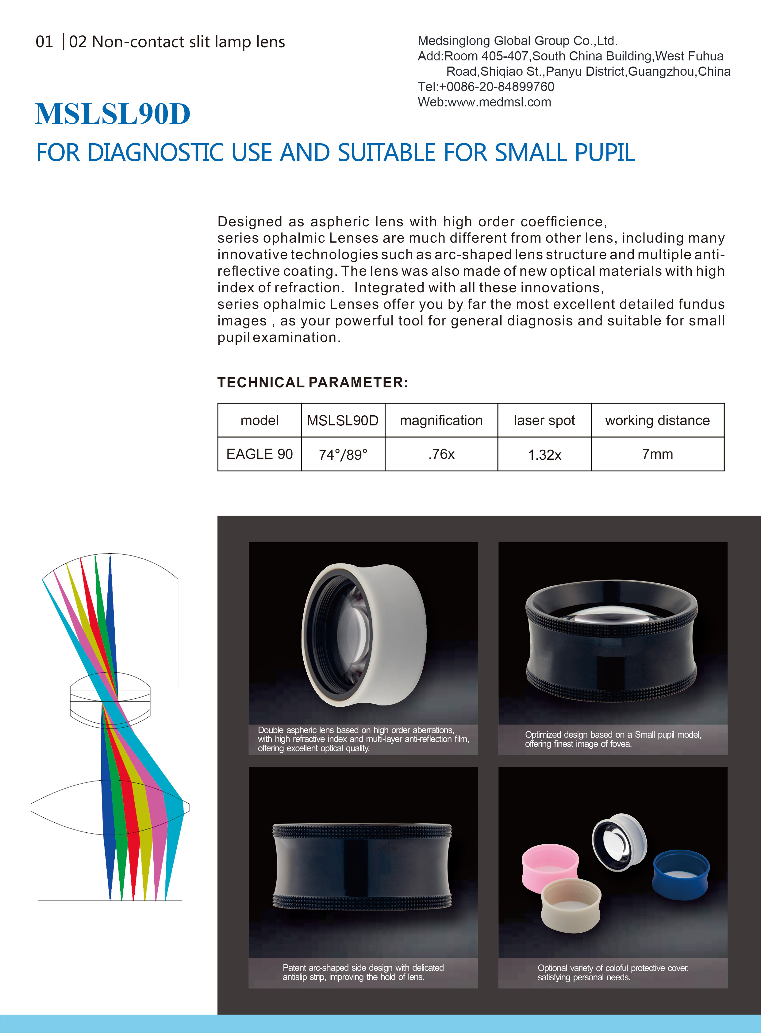 Non-contact Slit Lamp lens for Diagnostic Use / Excellent Quality Retina Lens Price