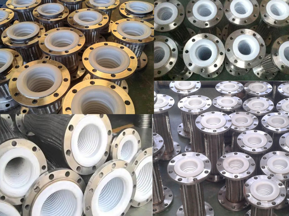 Strong Acid And Alkali Resistant PTFE Lined Metal Braided Hose Flexible Stainless Steel Flange