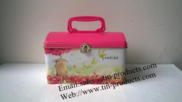 Top Sell Gift tin Box /Metal Gift Box with handle /Promotional Box with lock &