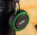 Mini Round Waterproof Portable Bluetooth speaker with Carabiner/FM Radio/TF card