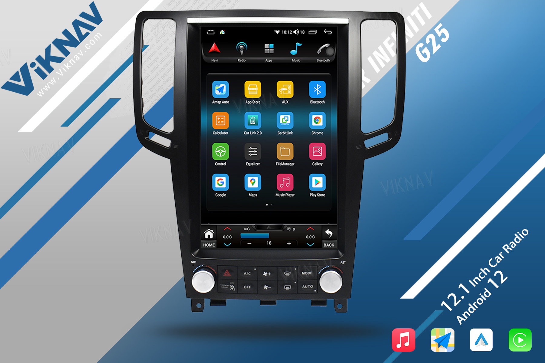 2004-2013 G25 G37 Infiniti Head Unit Car Aftermarket Stereo System 12.1 Inch