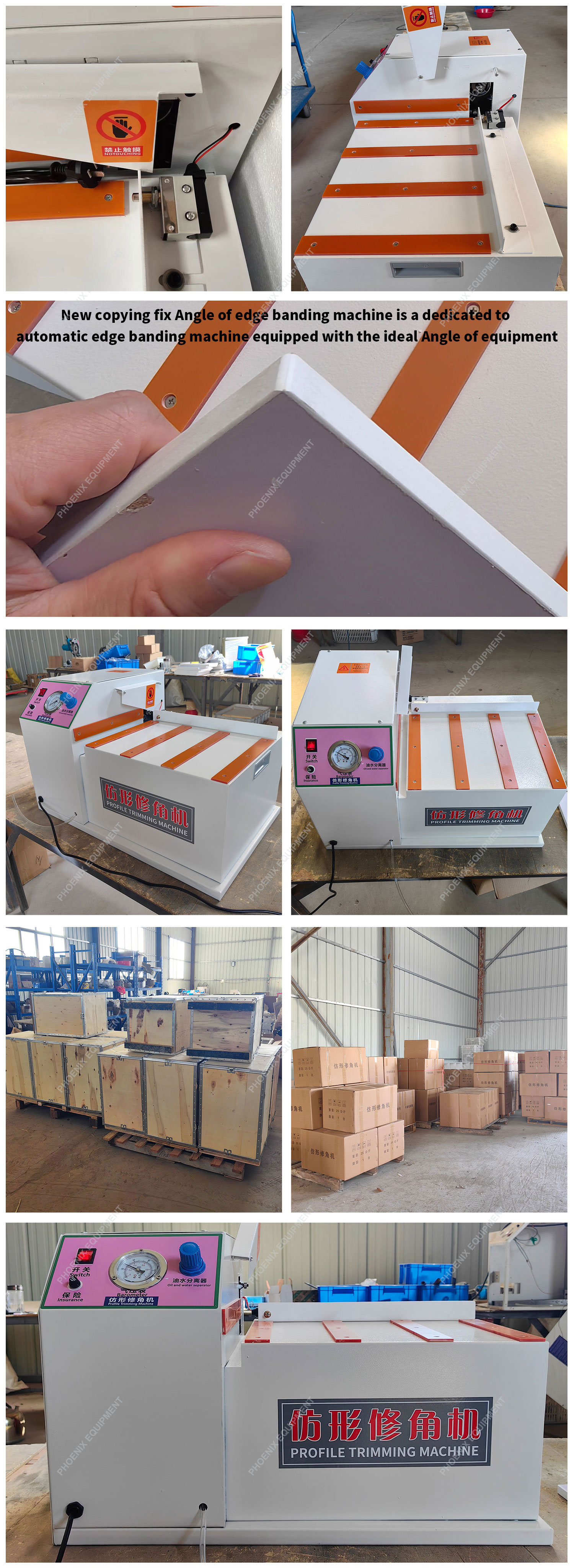 800W PF30 Woodworking Portable Profile Trimming Machine High Speed Edge Sealing and Chamfering