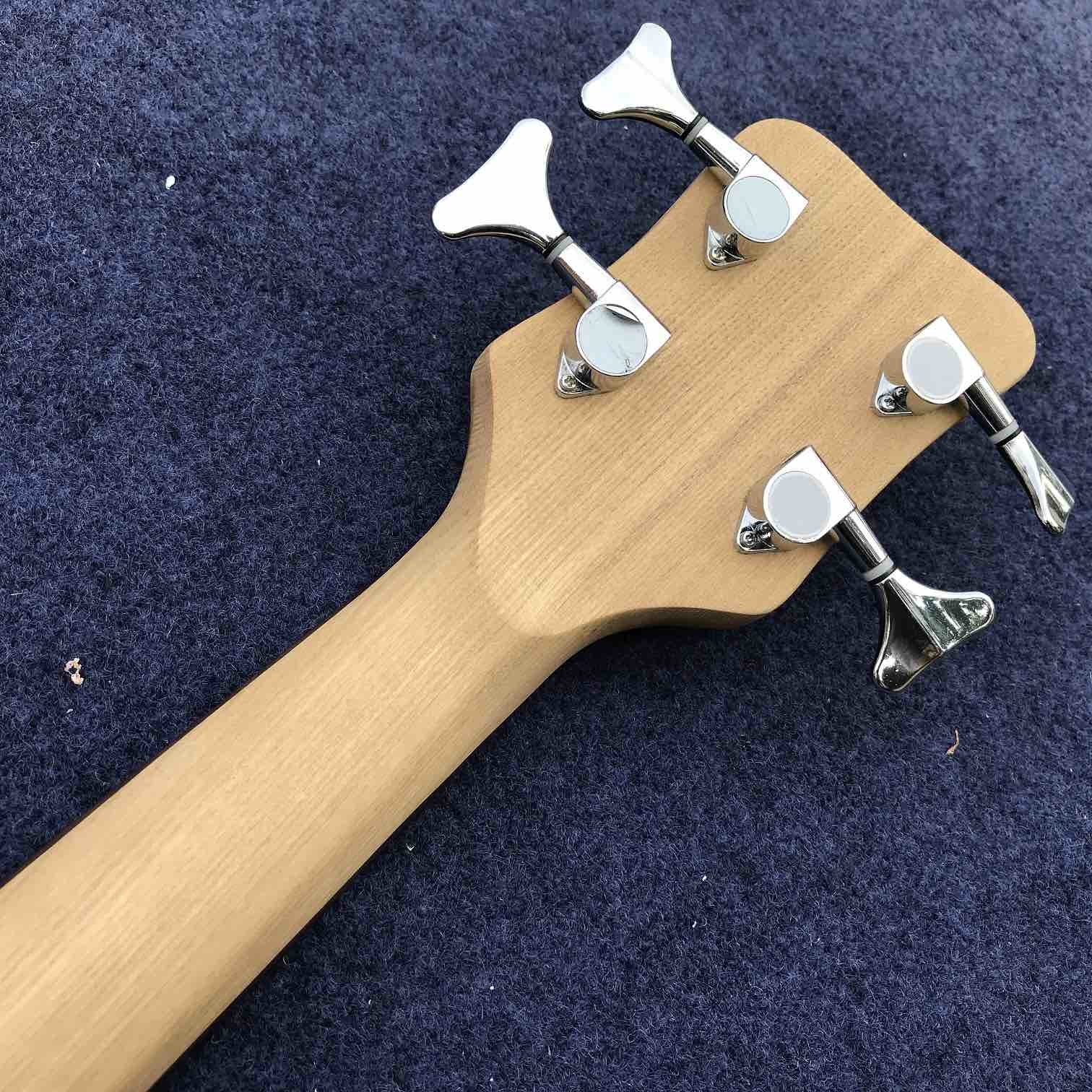 2020 New 4 Strings Buzzard Natural Color Top Neck Through Bass Guitar