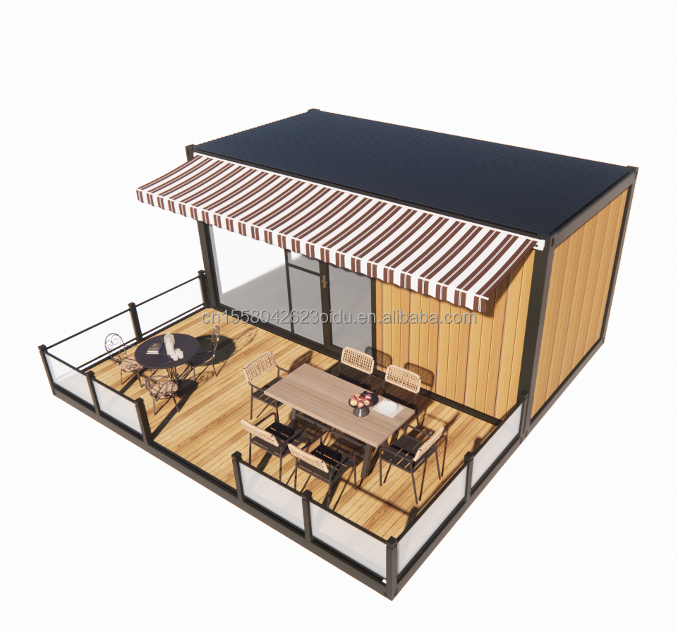 Shop 20ft Mobile Restaurant and Bar 10ft 20ft Shipping Wooden Container Kitchen Galvanized Steel Bending 180g Steel frame