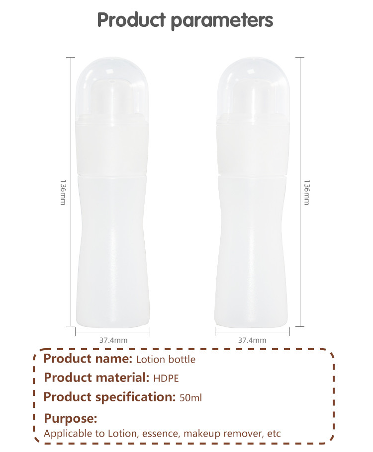 50ml HDPE+PP Face Cream Lotion Pump Bottle Skin Care Packaging Customized Logo UKL23