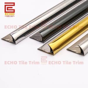 Wholesale Low Moq Quarter Round Metal Stainless Steel Tile Trim Gold 2.5m from china suppliers