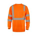 Wholesale Fluorescent Orange O Neck Reflective Safety Mens Custom Logo Sleeve Hi