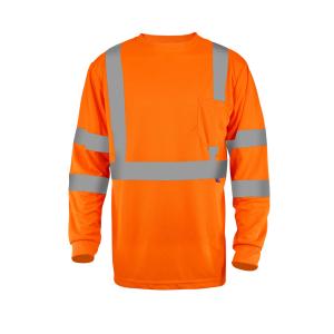 Wholesale Wholesale Fluorescent Orange O Neck Reflective Safety Mens Custom Logo Sleeve Hi Vis T Shirt from china suppliers