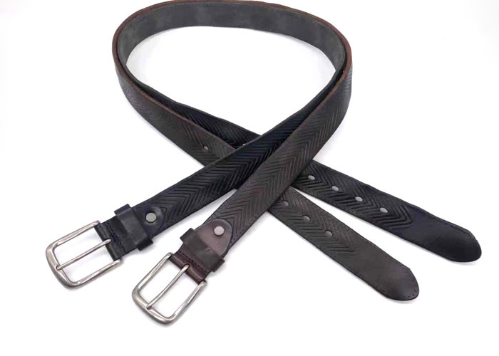 Soft Brown Black Top 38mm Full Grain Leather Belt For Men