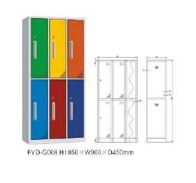 6 door steel Space saving furniture recessed handles school locker for changing