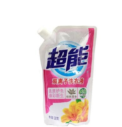 Custom printing laminated material leakage proof doypack stand up detergent spout pouch