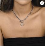 Romantic Silver Stainless Steel Fashion Necklaces Vintage Love Heart Pendant