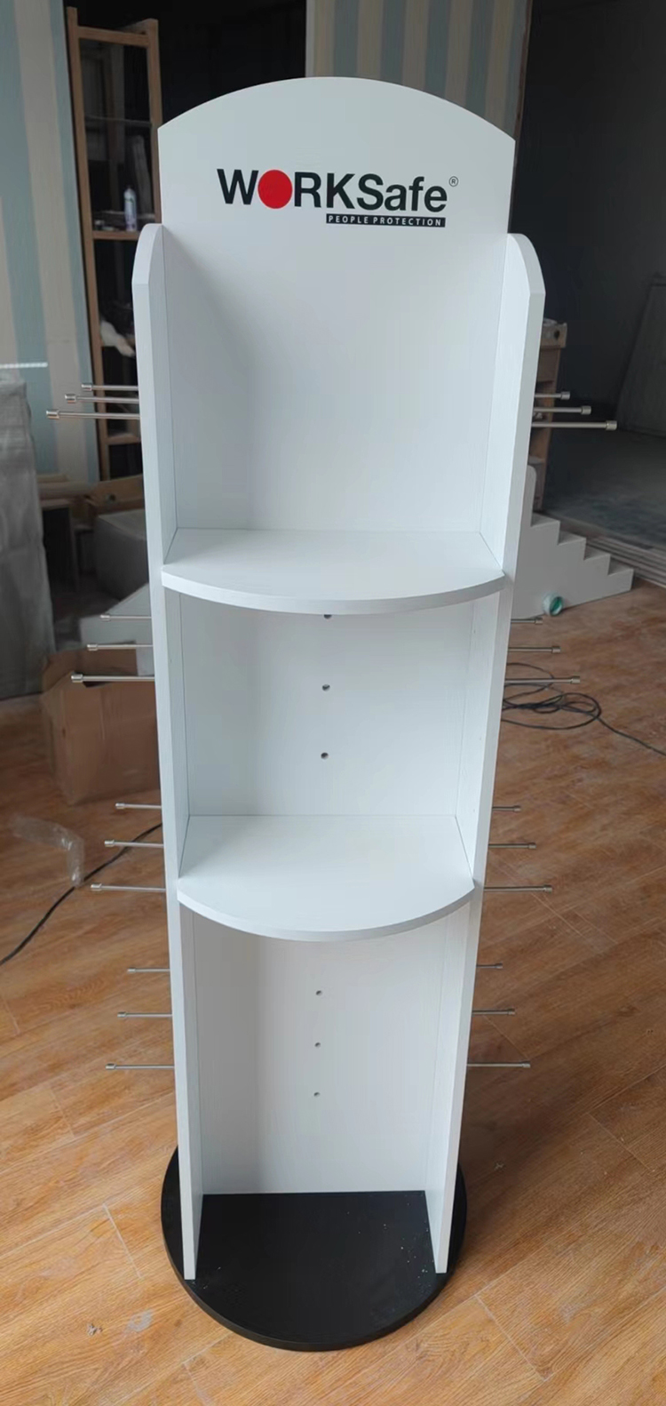 Modern Flip Flop Display Stand Rotating Shoe Rack Display With Customized Logo
