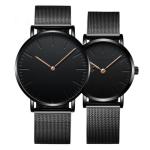 36mm 44mm Quartz Watches For Couple 0.78 Inch Stainless Steel Mesh Strap