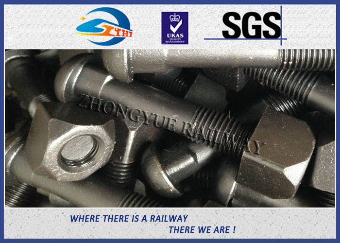 Zinc / HDG Diamond Neck Railway Bolt Rail Track Fish Bolt ASTMA / ASCE