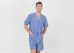 Comfy Mens Shorts Sleepwear V Neck , Anti Shrink Summer Mens T Shirt Pyjamas