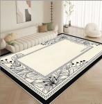Square Box And Black Inside Cashmere-Like Acrylic Yarns Living Room Floor