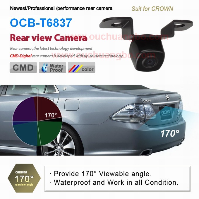 Ouchuangbo HD Rear View Mirror Monitor Video Input for Toyota Crown OCB-T6837