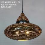 Southeast Asian Retro Vintage Hand Carved Pendant Lights for Living Room