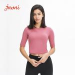 Women Buttery Soft Yoga half sleeve t shirt 150gsm Slim Fit Gym Fitness Crop Top
