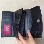 Authentic Stingray Skin Female Long Trifold Wallet Coin Case Genuine Leather