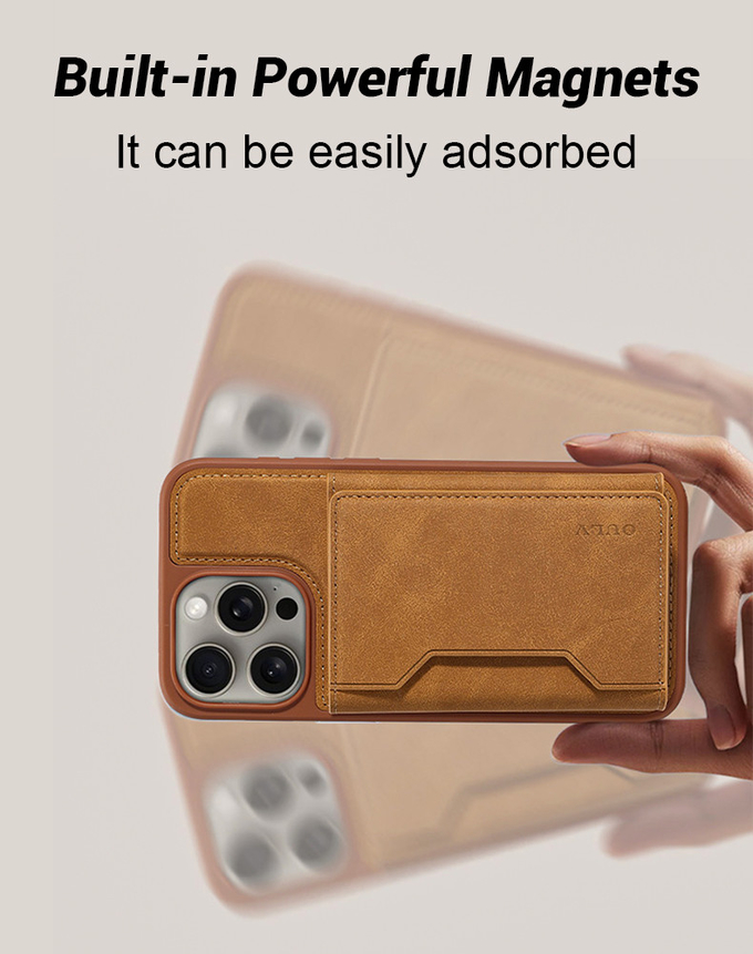 Customizable Leather Phone Case Magnetic Shockproof For IPhone And Samsung