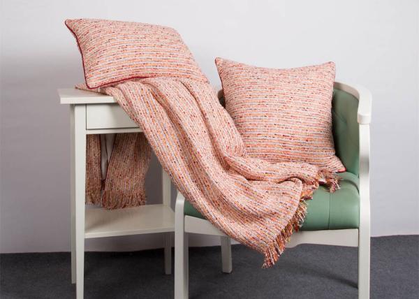 100% Polyester Woven Orange Cushion Covers , Elegant Indoor / Outdoor Throw