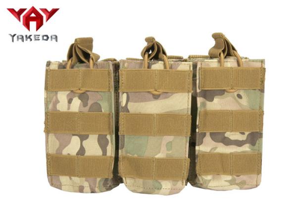Military Molle Gear Accessories Compatible Open Top Triple Mag Pouch For M4 M17