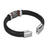 Fashion Jewelry Black Men Leather Bracelet With Magnetic Clasp Wholesale