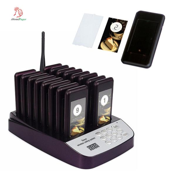 1 keyboard and 16 pagers wireless restaurant pager system for fastfood