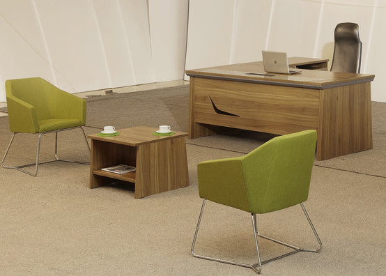 Manager L Shaped Office Desk Melamine Faced Particle Board Materials With Side Return