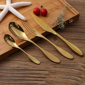 Wholesale Ergonomic 1810 Gold Plated Stainless Steel Flatware Cutlery from china suppliers