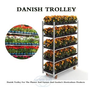 Wholesale Plywood Danish Flower Trolley Rack Cart Cc Container Easy to install from china suppliers