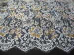 Golden Metallic Nylon Eyelash Lace Trimming For Dresses Fashion 140CM Width