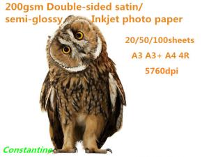 Wholesale 200gsm Double-sided satin/Semi-glossy Inkjet photo paper waterproof from china suppliers