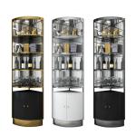 Stainless Steel Metal Frame Modern Wine Display Cabinet For Living Room