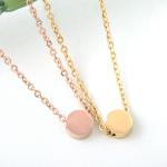 Stainless Steel Cylindrical pendant necklace, Rose gold, 18K gold Palted