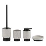 White Polyresin Terrazzo Bathroom Accessories Bath Countertop Set Round Terrazzo
