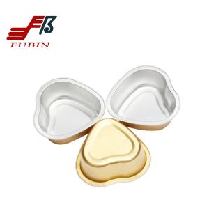 Wholesale Heart Shape 100ml Aluminum Foil Baking Tray Cupcake Container from china suppliers