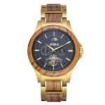 Wood Stainless Steel 18k Gold Automatic Mens Wrist Watches Waterproof