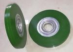 Green Encapsulated Rubber Wheel Brush Plastic Bonded 152mm For Cleaning Battery