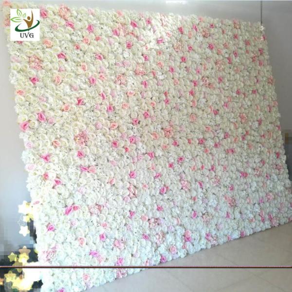 UVG wedding planner party flower arrangements in silk rose flower wall for