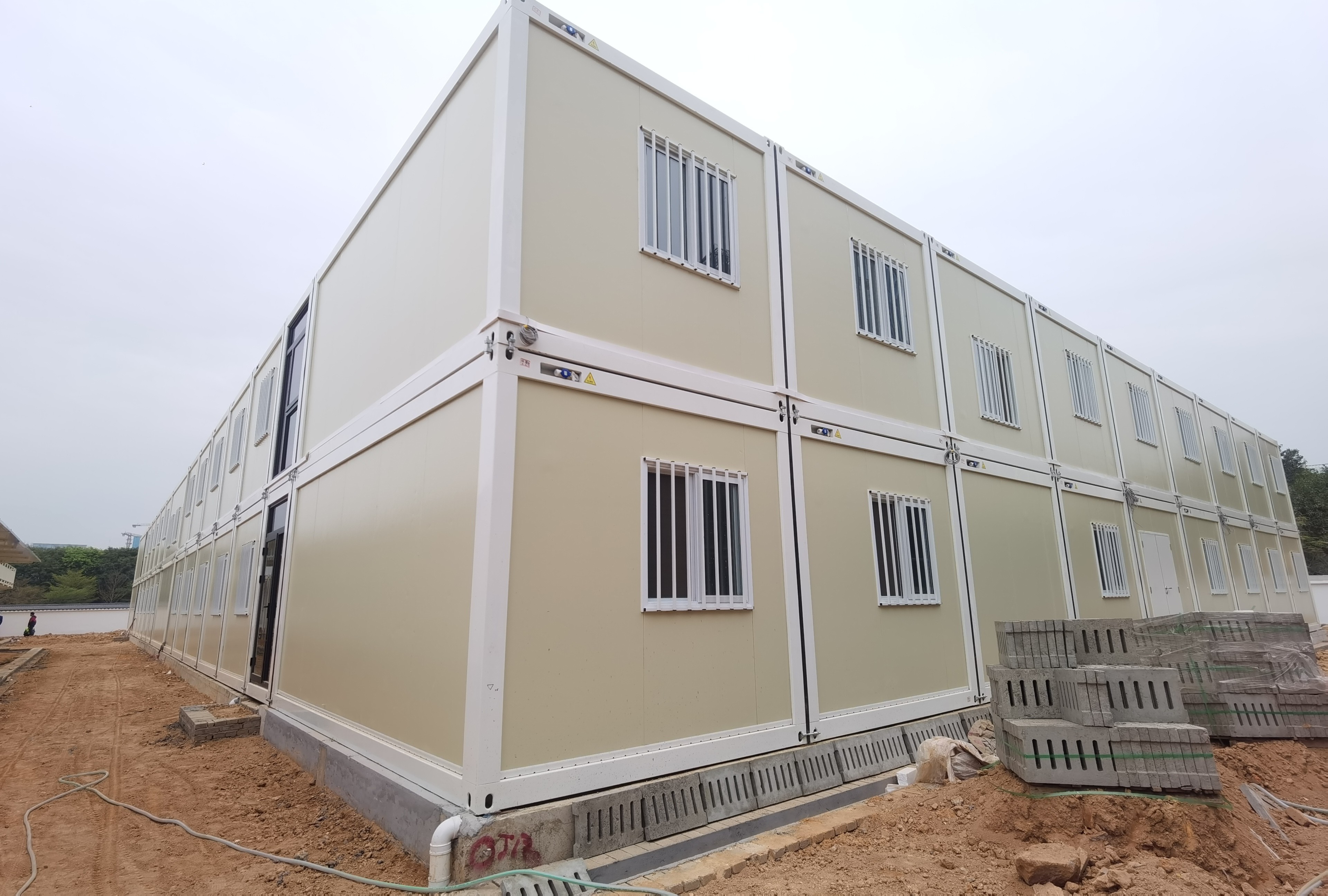 Triplex 40ft Shipping Container House , Modular Office Container House