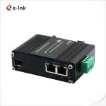 Fiber Gigabit Media Converter Industrial 2-Port 10/100/1000T 802.3at 60W To 1