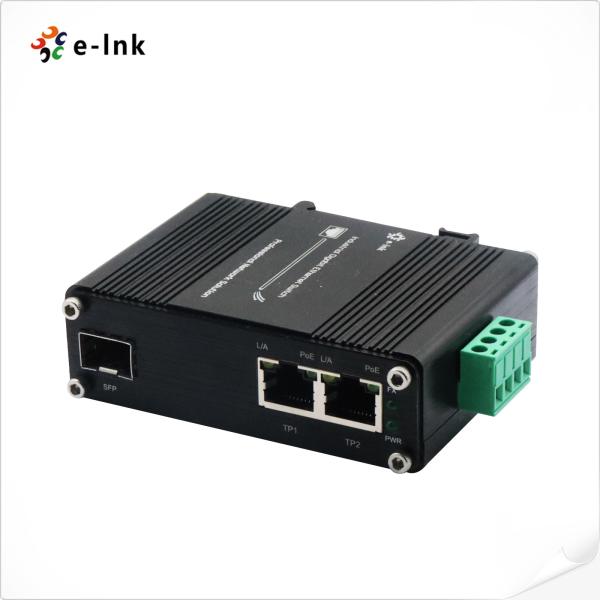 Outdoor PoE Media Converter 2 Port 10/100/1000T 30W to 1-Port 100/1000X SFP 48V