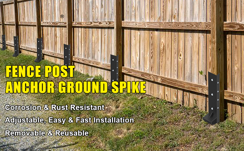 Fence Post Anchor Ground Spike for Repairing Broken Wooden Fence Post Repair