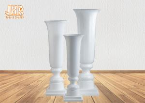 Wholesale Classic Trumpet Glossy White Fiberglass Planters Floor Vases For Home Hotel Wedding from china suppliers